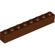 Lego kostka (kostička) 1x8, červeno hnědá (4245294, 4263776)